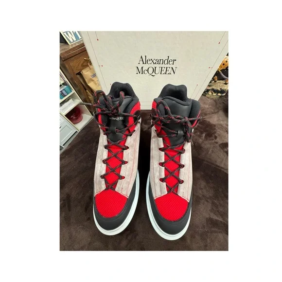 Alexander McQueen Authentic High Top Leather Sneakers size 13 - Picture 4 of 12